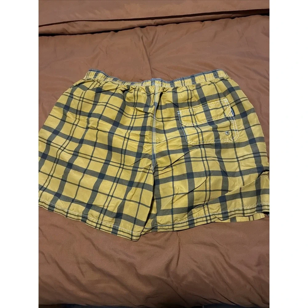 Barbour Men's Swim Shorts Size L Staple Tartan Yellow Plaid